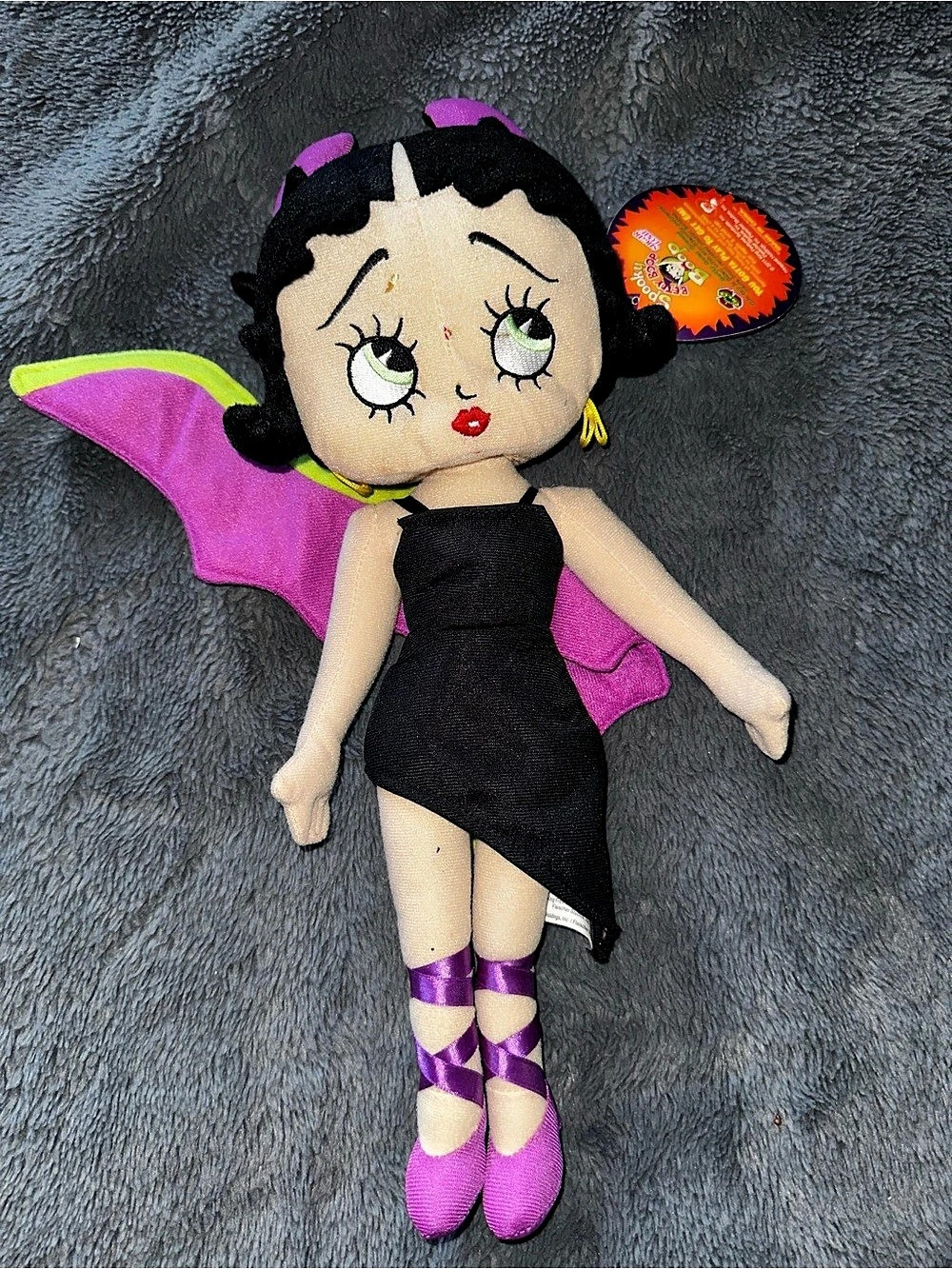 Betty Boop Bat Betty Halloween Collection Plush Doll Pink & Black